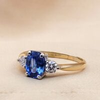 1.82ct Sapphire & Diamond Three-Stone Ring 18ct Yellow Gold from Ace Jewellery, Leeds