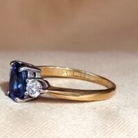 1.82ct Sapphire & Diamond Three-Stone Ring 18ct Yellow Gold from Ace Jewellery, Leeds