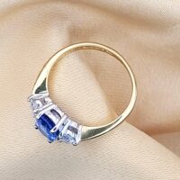 1.82ct Sapphire & Diamond Three-Stone Ring 18ct Yellow Gold from Ace Jewellery, Leeds