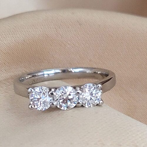 0.90ct Three-Stone Diamond Engagement Ring Platinum from Ace Jewellery, Leeds