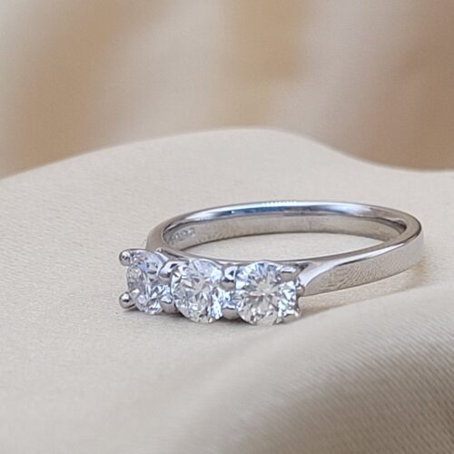 0.90ct Three-Stone Diamond Engagement Ring Platinum from Ace Jewellery, Leeds