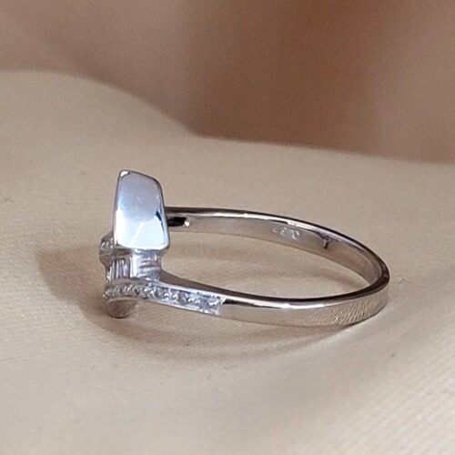 0.33ct Baguette & Round Diamond Crossover Double Row Ring 9ct White Gold from Ace Jewellery, Leeds