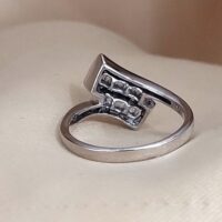 0.33ct Baguette & Round Diamond Crossover Double Row Ring 9ct White Gold from Ace Jewellery, Leeds