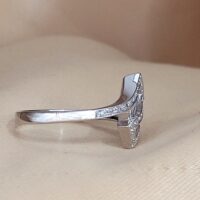 0.33ct Baguette & Round Diamond Crossover Double Row Ring 9ct White Gold from Ace Jewellery, Leeds