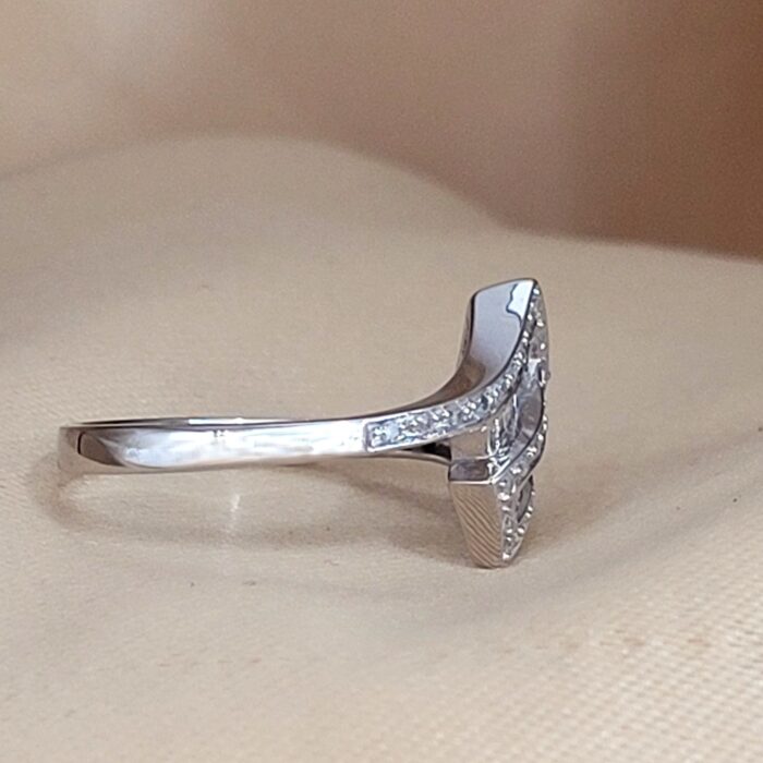 0.33ct Baguette & Round Diamond Crossover Double Row Ring 9ct White Gold from Ace Jewellery, Leeds