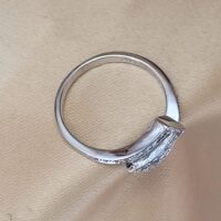 0.33ct Baguette & Round Diamond Crossover Double Row Ring 9ct White Gold from Ace Jewellery, Leeds