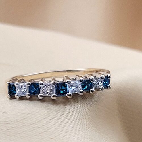 0.50ct Blue & White Diamond Multi-Stone Ring 9ct Yellow Gold from Ace Jewellery, Leeds