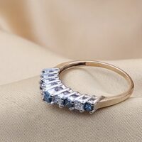 0.50ct Blue & White Diamond Multi-Stone Ring 9ct Yellow Gold from Ace Jewellery, Leeds