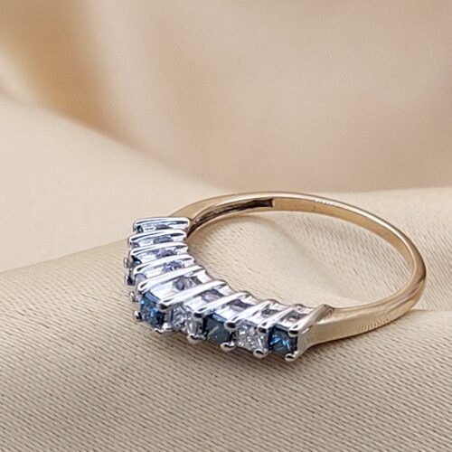 0.50ct Blue & White Diamond Multi-Stone Ring 9ct Yellow Gold from Ace Jewellery, Leeds