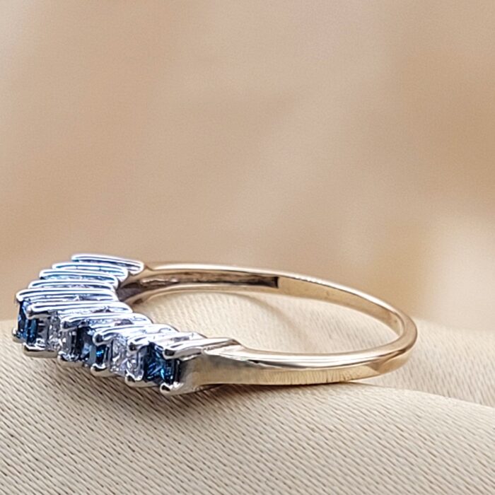 0.50ct Blue & White Diamond Multi-Stone Ring 9ct Yellow Gold from Ace Jewellery, Leeds