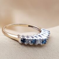 0.50ct Blue & White Diamond Multi-Stone Ring 9ct Yellow Gold from Ace Jewellery, Leeds
