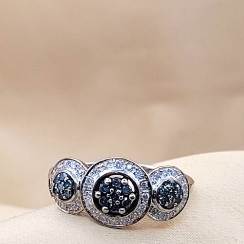 0.50ct Blue & White Diamond Ring 9ct Yellow Gold from Ace Jewellery, Leeds