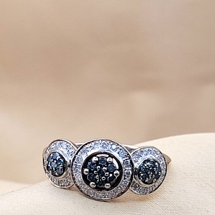 0.50ct Blue & White Diamond Ring 9ct Yellow Gold from Ace Jewellery, Leeds