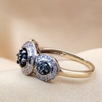 0.50ct Blue & White Diamond Ring 9ct Yellow Gold from Ace Jewellery, Leeds
