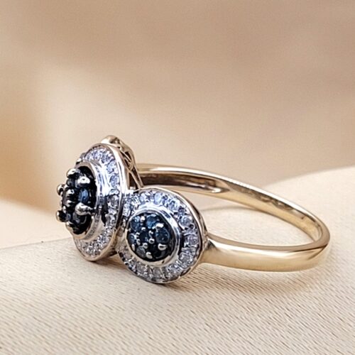 0.50ct Blue & White Diamond Ring 9ct Yellow Gold from Ace Jewellery, Leeds