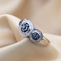 0.50ct Blue & White Diamond Ring 9ct Yellow Gold from Ace Jewellery, Leeds