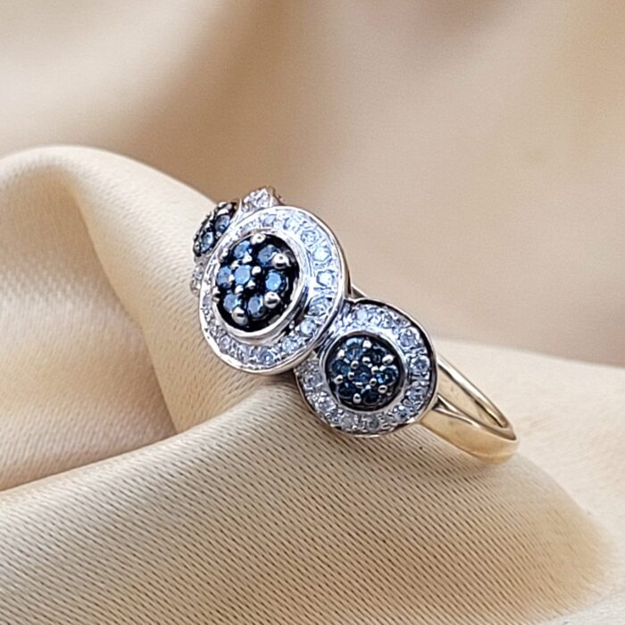 0.50ct Blue & White Diamond Ring 9ct Yellow Gold from Ace Jewellery, Leeds