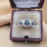 0.50ct Blue & White Diamond Ring 9ct Yellow Gold from Ace Jewellery, Leeds