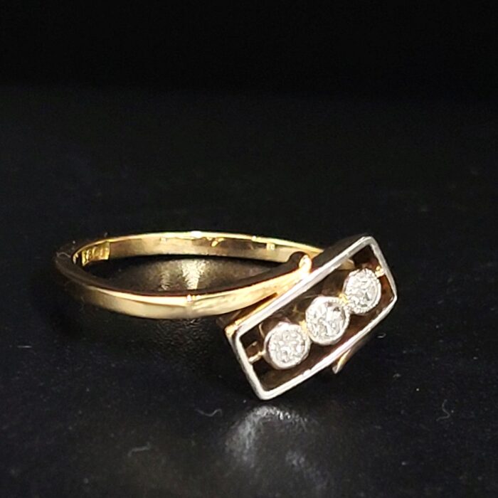 0.10ct Old-Cut Diamond Three-Stone Antique Ring 18ct Yellow Gold from Ace Jewellery, Leeds