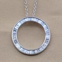 1.0ct Baguette Diamond Circle of Life Pendant Necklace 9ct White Gold from Ace Jewellery, Leeds