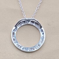 1.0ct Baguette Diamond Circle of Life Pendant Necklace 9ct White Gold from Ace Jewellery, Leeds