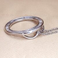 1.0ct Baguette Diamond Circle of Life Pendant Necklace 9ct White Gold from Ace Jewellery, Leeds