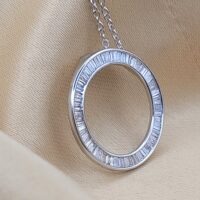 1.0ct Baguette Diamond Circle of Life Pendant Necklace 9ct White Gold from Ace Jewellery, Leeds