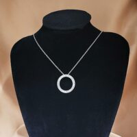 1.0ct Baguette Diamond Circle of Life Pendant Necklace 9ct White Gold from Ace Jewellery, Leeds
