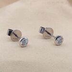 Platinum 0.29ct Collet-Set Diamond Solitaire Stud Earrings from Ace Jewellery, Leeds