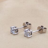 0.60ct Diamond Solitaire Stud Earrings 18ct White Gold from Ace Jewellery, Leeds