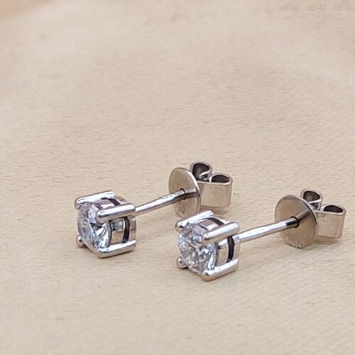 0.60ct Diamond Solitaire Stud Earrings 18ct White Gold from Ace Jewellery, Leeds