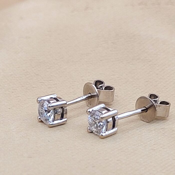 0.60ct Diamond Solitaire Stud Earrings 18ct White Gold from Ace Jewellery, Leeds