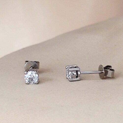 0.60ct Diamond Solitaire Stud Earrings 18ct White Gold from Ace Jewellery, Leeds