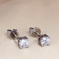 0.60ct Diamond Solitaire Stud Earrings 18ct White Gold from Ace Jewellery, Leeds