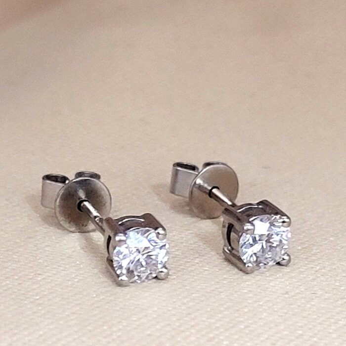 0.60ct Diamond Solitaire Stud Earrings 18ct White Gold from Ace Jewellery, Leeds