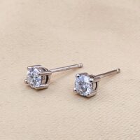 0.60ct Diamond Solitaire Stud Earrings 18ct White Gold from Ace Jewellery, Leeds