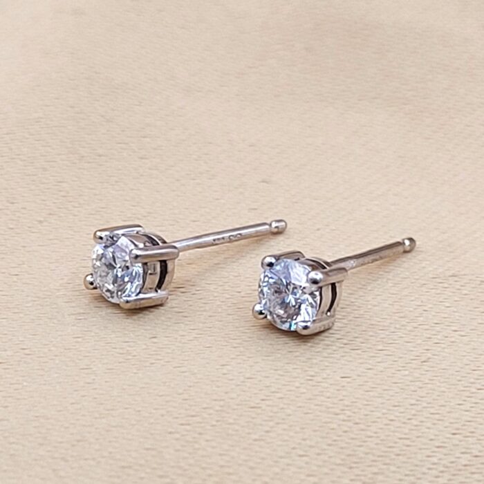 0.60ct Diamond Solitaire Stud Earrings 18ct White Gold from Ace Jewellery, Leeds