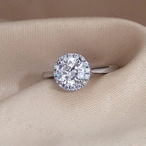 1.10ct Diamond Halo Engagement Ring Platinum from Ace Jewellery, Leeds