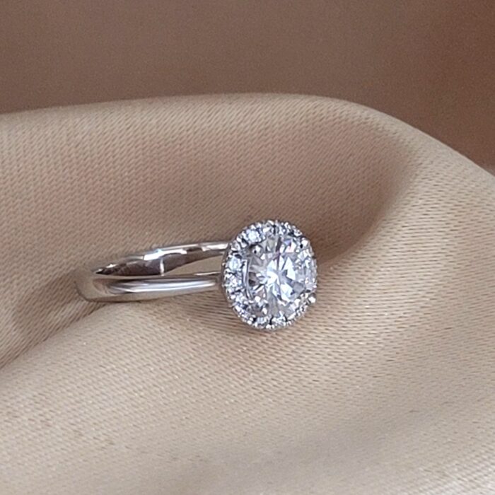 1.10ct Diamond Halo Engagement Ring Platinum from Ace Jewellery, Leeds