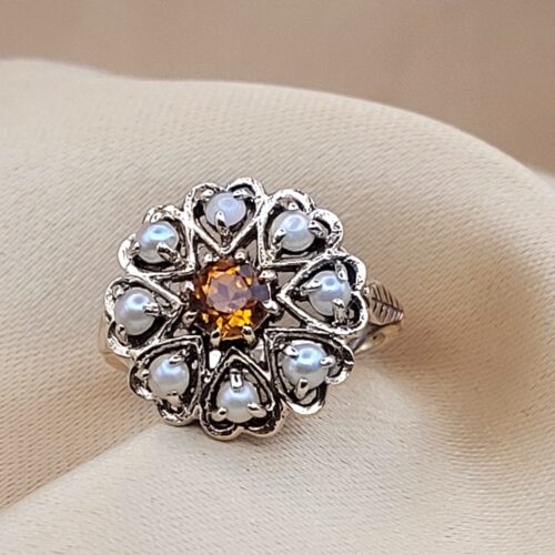 0.40ct Citrine & Pearl Ring 9ct Yellow Gold from Ace Jewellery, Leeds