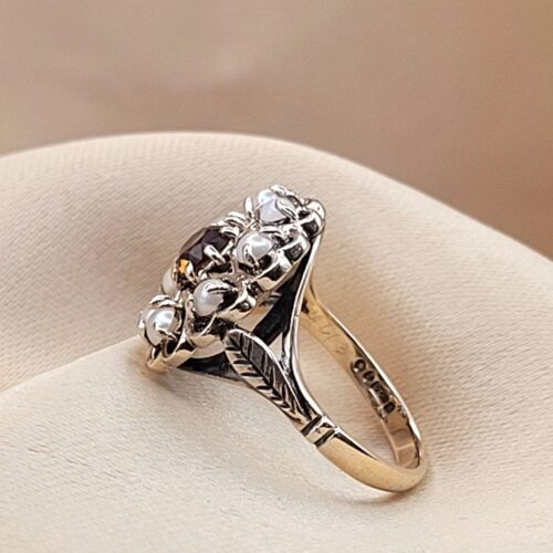0.40ct Citrine & Pearl Ring 9ct Yellow Gold from Ace Jewellery, Leeds