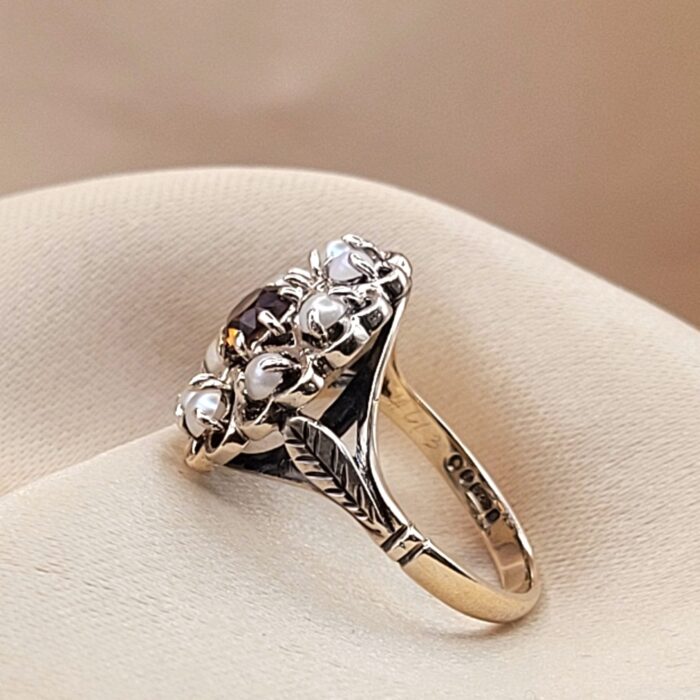 0.40ct Citrine & Pearl Ring 9ct Yellow Gold from Ace Jewellery, Leeds