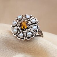 0.40ct Citrine & Pearl Ring 9ct Yellow Gold from Ace Jewellery, Leeds