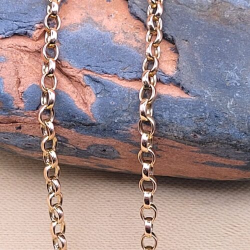 9ct Rose Gold Oval Belcher Chain 22″ from Ace Jewellery, Leeds