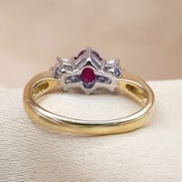 1.0ct Ruby & Diamond Ring 18ct Yellow Gold from Ace Jewellery, Leeds
