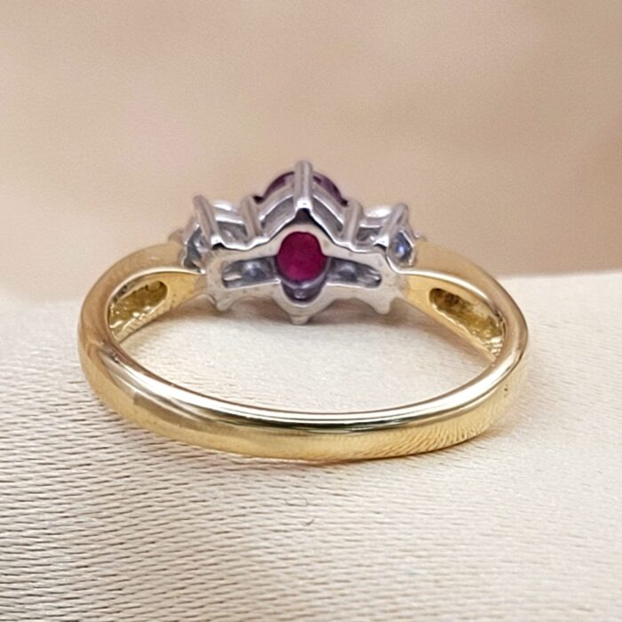 1.0ct Ruby & Diamond Ring 18ct Yellow Gold from Ace Jewellery, Leeds