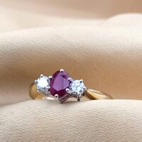 1.0ct Ruby & Diamond Ring 18ct Yellow Gold from Ace Jewellery, Leeds