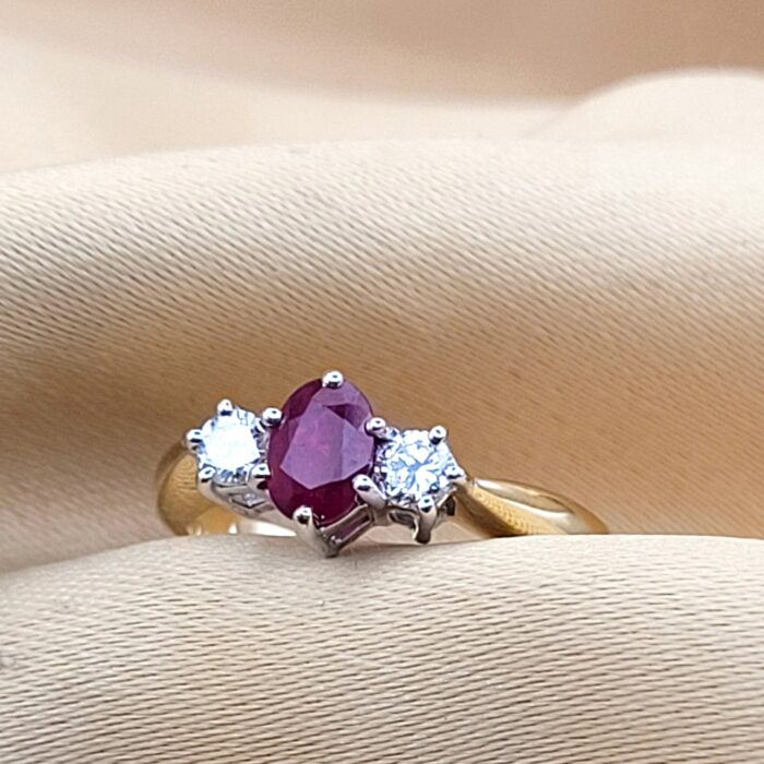 1.0ct Ruby & Diamond Ring 18ct Yellow Gold from Ace Jewellery, Leeds