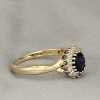 0.90ct Sapphire & Diamond Cluster Ring 9ct Yellow Gold from Ace Jewellery, Leeds