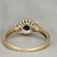 0.90ct Sapphire & Diamond Cluster Ring 9ct Yellow Gold from Ace Jewellery, Leeds